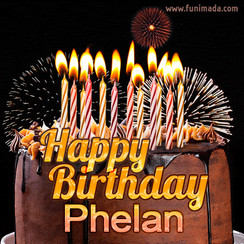 Chocolate Happy Birthday Cake for Phelan (GIF)