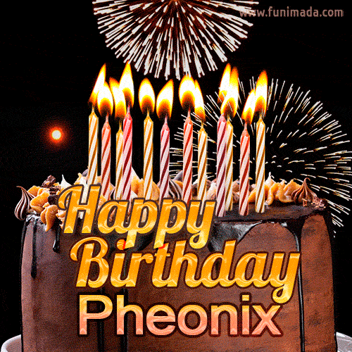 Chocolate Happy Birthday Cake for Pheonix (GIF)