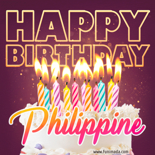 Philippine - Animated Happy Birthday Cake GIF Image for WhatsApp