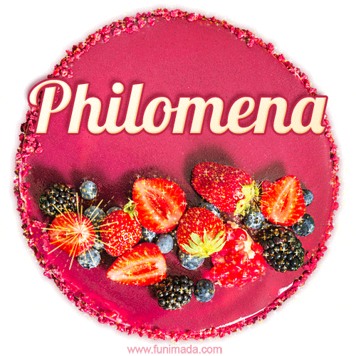 Happy Birthday Cake with Name Philomena - Free Download