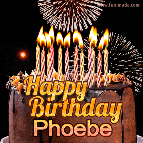 Chocolate Happy Birthday Cake for Phoebe (GIF)