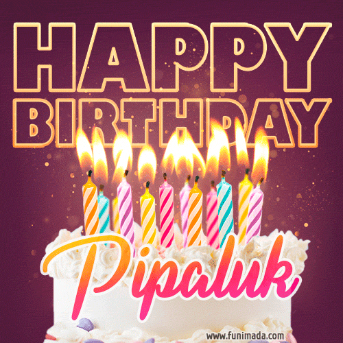 Pipaluk - Animated Happy Birthday Cake GIF Image for WhatsApp