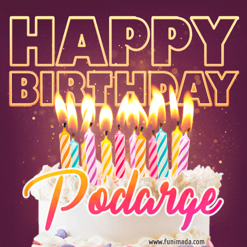 Podarge - Animated Happy Birthday Cake GIF Image for WhatsApp