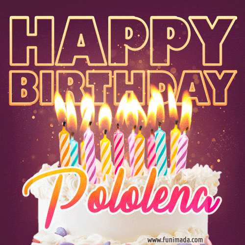 Pololena - Animated Happy Birthday Cake GIF Image for WhatsApp