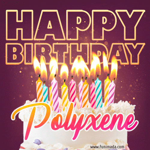 Polyxene - Animated Happy Birthday Cake GIF Image for WhatsApp