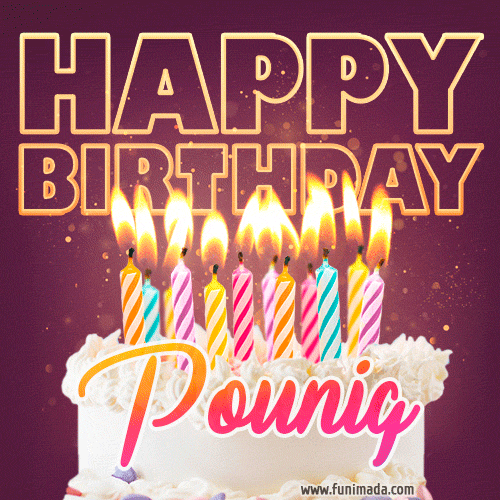 Pounig - Animated Happy Birthday Cake GIF Image for WhatsApp