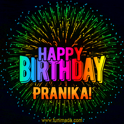 New Bursting with Colors Happy Birthday Pranika GIF and Video with Music