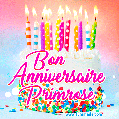 Joyeux anniversaire, Primrose! - GIF Animé