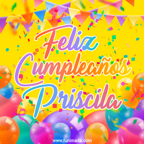 Feliz Cumpleaños Priscila (GIF)