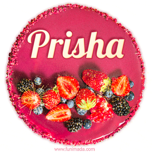 Happy Birthday Cake with Name Prisha - Free Download