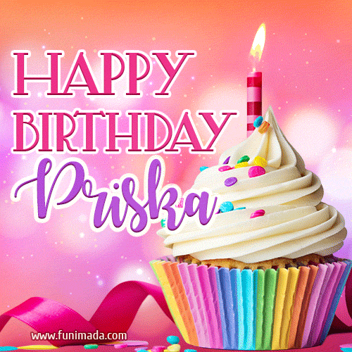 Happy Birthday Priska - Lovely Animated GIF