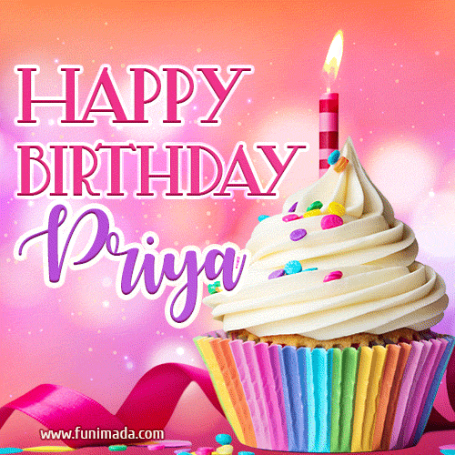 Happy Birthday Priya - Lovely Animated GIF
