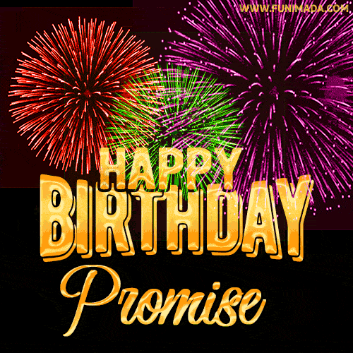 Wishing You A Happy Birthday, Promise! Best fireworks GIF animated greeting card.