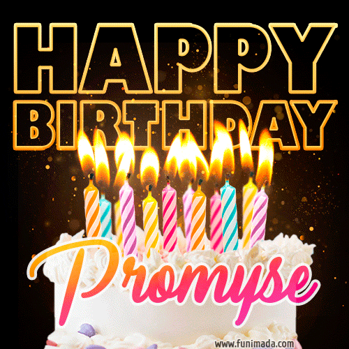 Promyse - Animated Happy Birthday Cake GIF Image for WhatsApp
