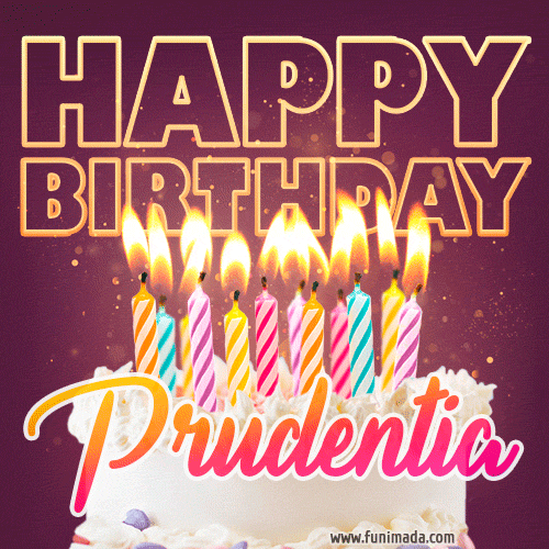 Prudentia - Animated Happy Birthday Cake GIF Image for WhatsApp