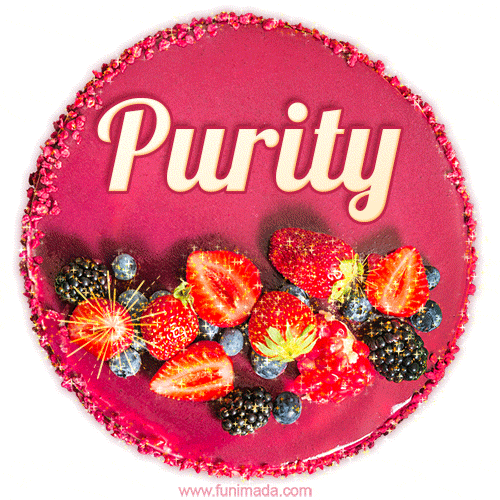 Happy Birthday Cake with Name Purity - Free Download