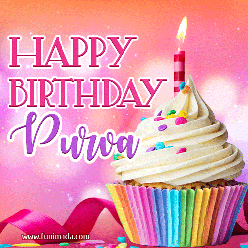 Happy Birthday Purva - Lovely Animated GIF