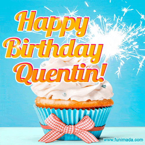 Happy Birthday, Quentin! Elegant cupcake with a sparkler.