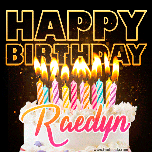 Raedyn - Animated Happy Birthday Cake GIF Image for WhatsApp