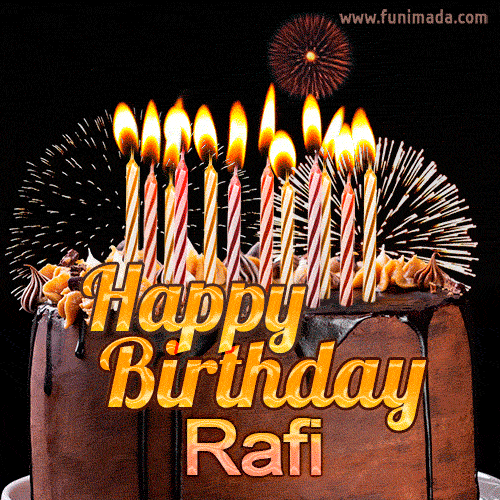 Chocolate Happy Birthday Cake for Rafi (GIF)