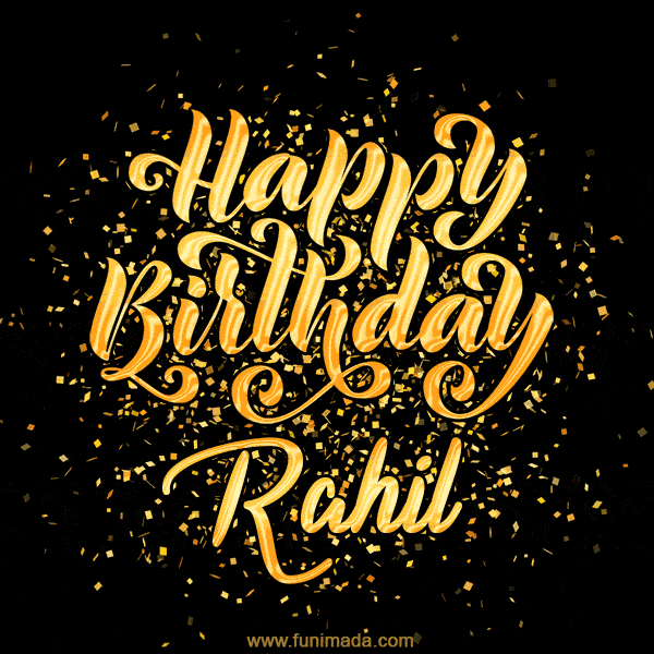 Happy Birthday Card for Rahil - Download GIF and Send for Free