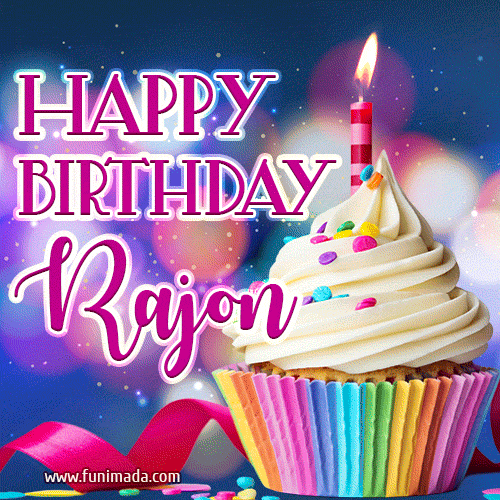 Happy Birthday Rajon - Lovely Animated GIF
