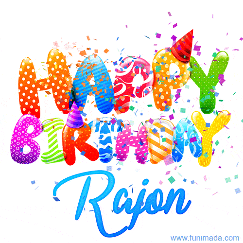 Happy Birthday Rajon - Creative Personalized GIF With Name