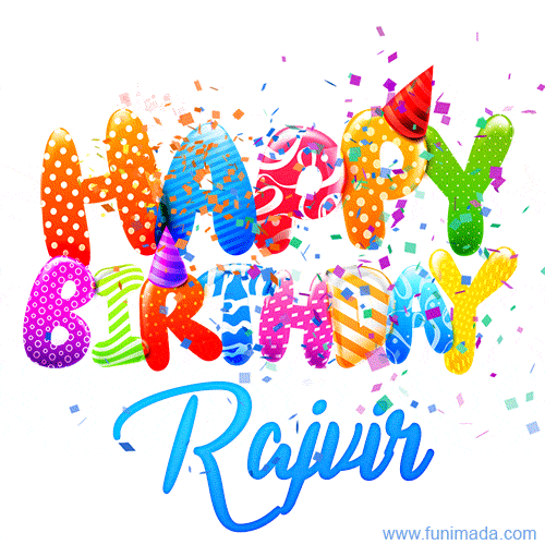 Happy Birthday Rajvir - Creative Personalized GIF With Name