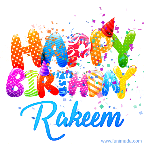 Happy Birthday Rakeem - Creative Personalized GIF With Name
