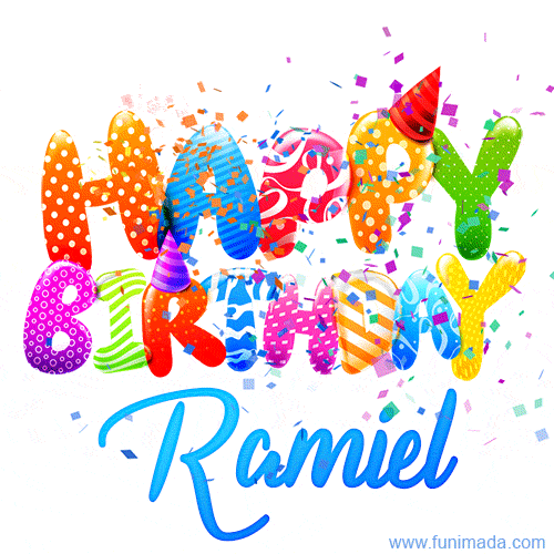 Happy Birthday Ramiel - Creative Personalized GIF With Name