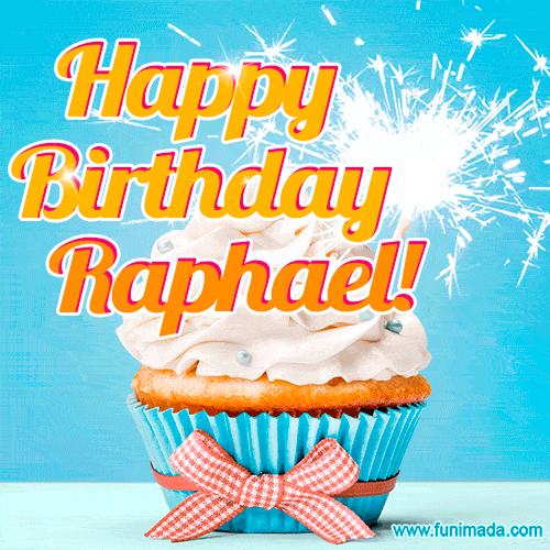 Happy Birthday, Raphael! Elegant cupcake with a sparkler.