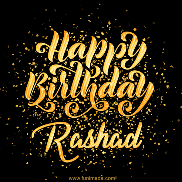Happy Birthday Card for Rashad - Download GIF and Send for Free