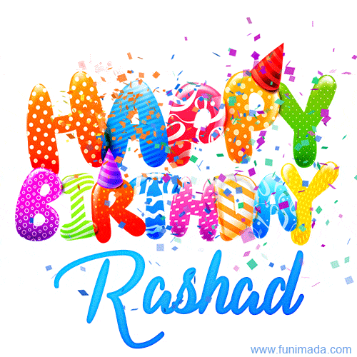 Happy Birthday Rashad - Creative Personalized GIF With Name