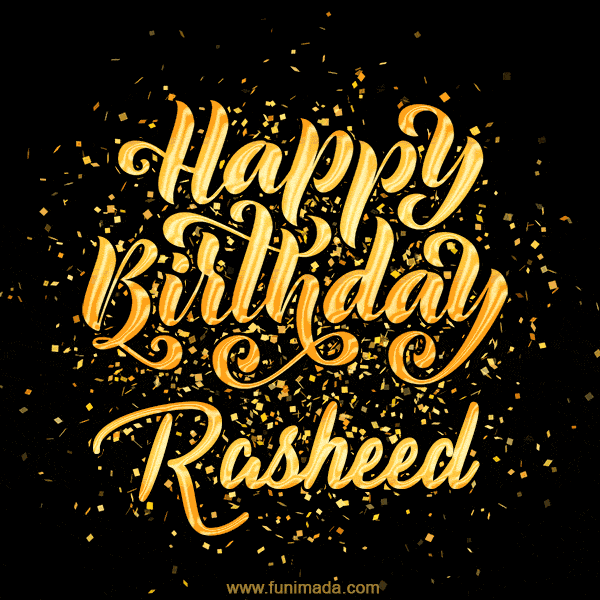 Happy Birthday Card for Rasheed - Download GIF and Send for Free