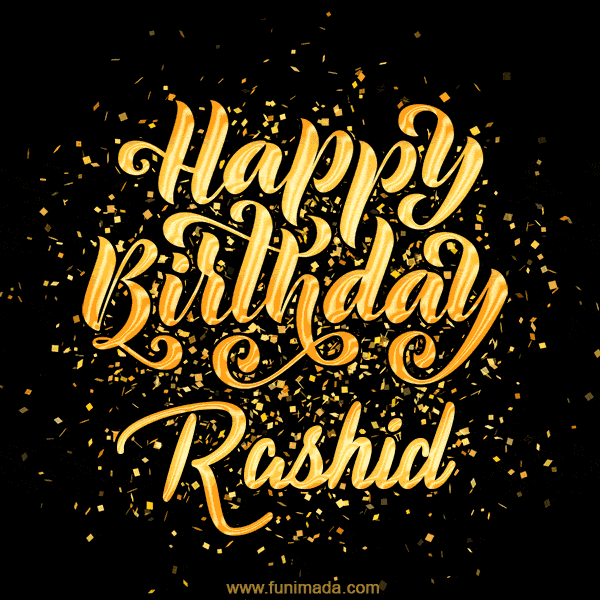 Happy Birthday Card for Rashid - Download GIF and Send for Free