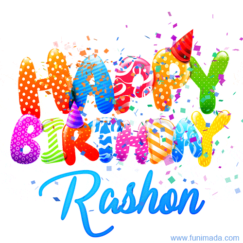 Happy Birthday Rashon - Creative Personalized GIF With Name