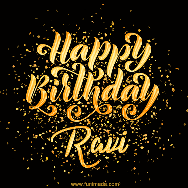 Happy Birthday Card for Ravi - Download GIF and Send for Free