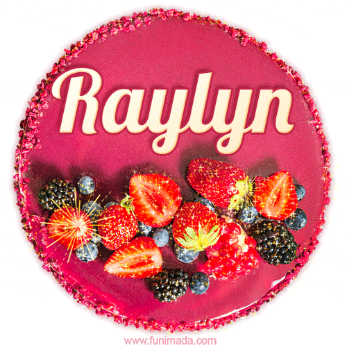 Happy Birthday Cake with Name Raylyn - Free Download