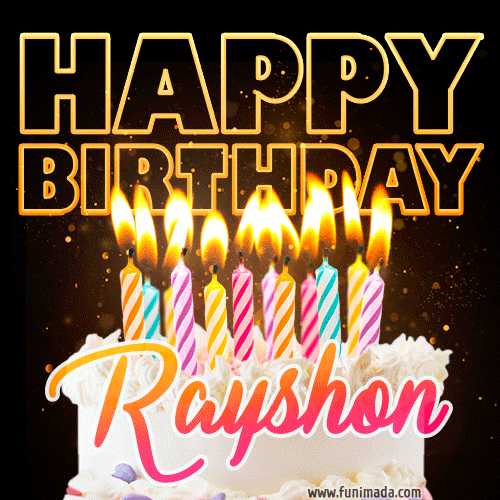 Rayshon - Animated Happy Birthday Cake GIF for WhatsApp