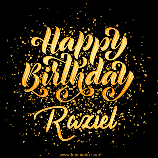 Happy Birthday Card for Raziel - Download GIF and Send for Free