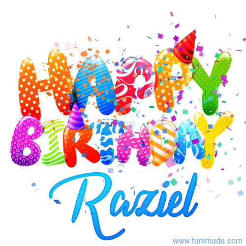 Happy Birthday Raziel - Creative Personalized GIF With Name
