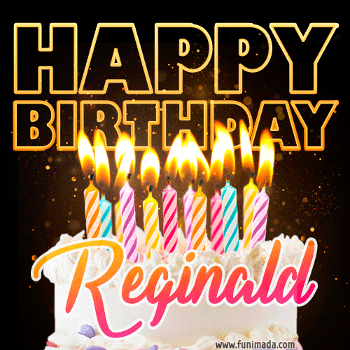 Reginald - Animated Happy Birthday Cake GIF for WhatsApp