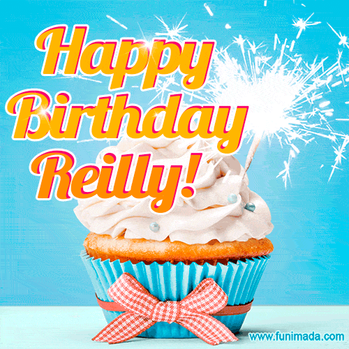 Happy Birthday, Reilly! Elegant cupcake with a sparkler.