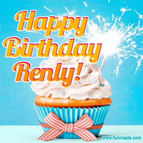 Happy Birthday, Renly! Elegant cupcake with a sparkler.