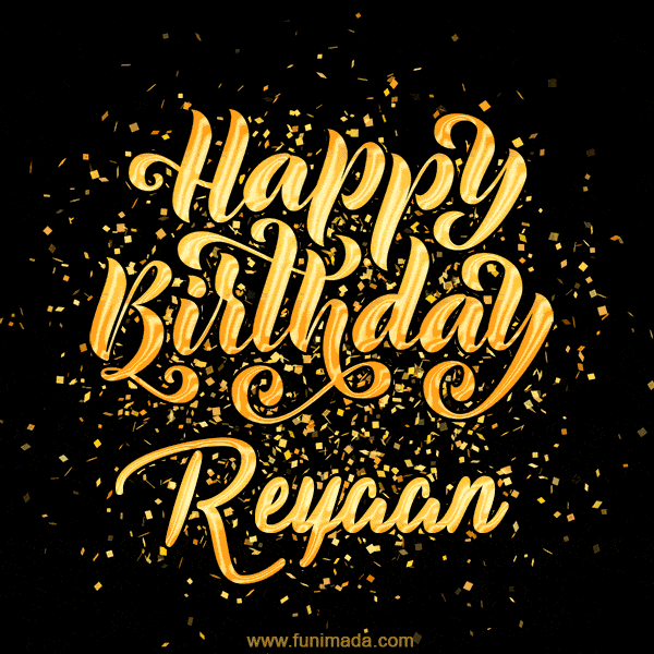 Happy Birthday Card for Reyaan - Download GIF and Send for Free