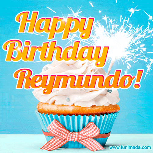 Happy Birthday, Reymundo! Elegant cupcake with a sparkler.