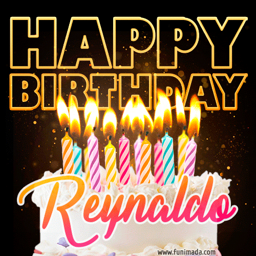 Reynaldo - Animated Happy Birthday Cake GIF for WhatsApp
