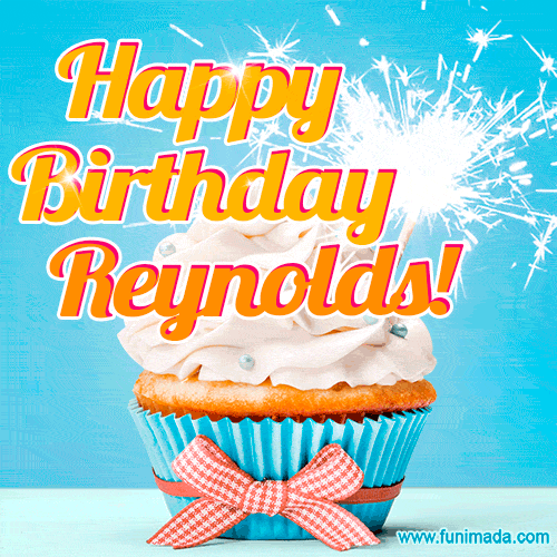 Happy Birthday, Reynolds! Elegant cupcake with a sparkler.