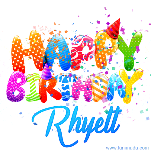 Happy Birthday Rhyett - Creative Personalized GIF With Name