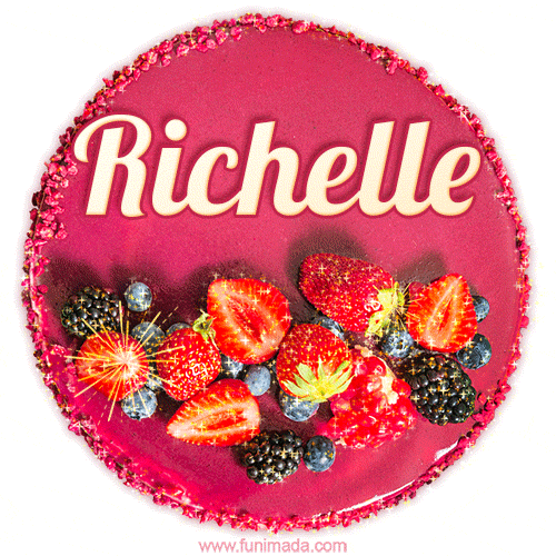 Happy Birthday Cake with Name Richelle - Free Download